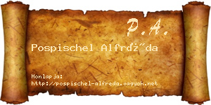 Pospischel Alfréda névjegykártya